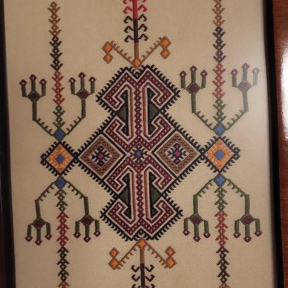 Vintage Handmade1960’s/1970’s Cross Stitch Embroidery Inlay Br… - Picture 6 of 8